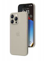 Чехол Memumi ультра тонкий 0.3 мм для iPhone 15 Pro титан натурал