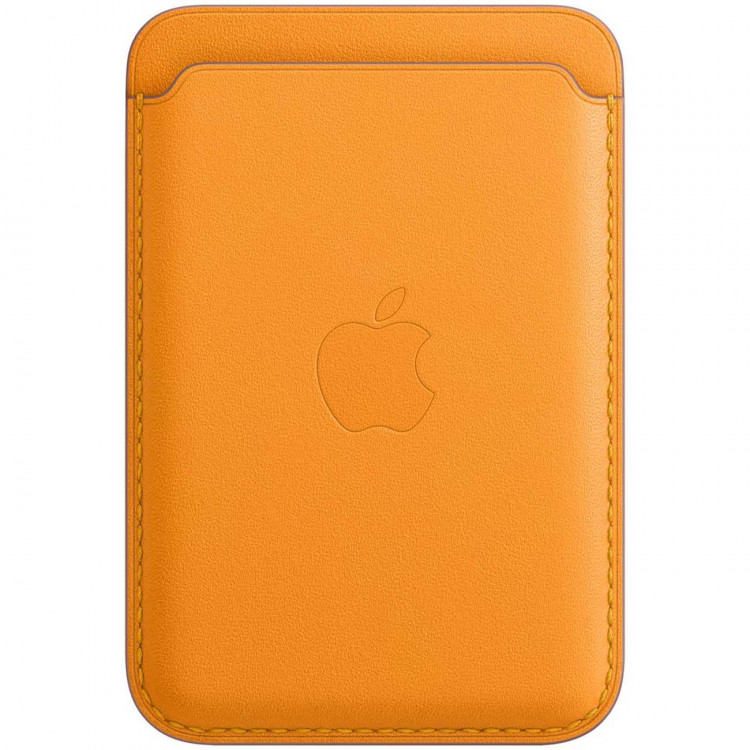 Кожаный кошелек для iPhone Leather Wallet с MagSafe желтый (California Poppy)