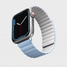 Силиконовый ремешок Uniq Revix для Apple Watch 42/44/45/49 мм белый/голубой - фото № 2