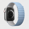 Силиконовый ремешок Uniq Revix для Apple Watch 42/44/45/49 мм белый/голубой - фото № 3
