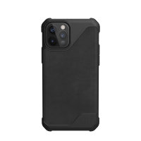 Чехол UAG Metropolis LT для iPhone 12 / 12 Pro чёрная кожа (Black)