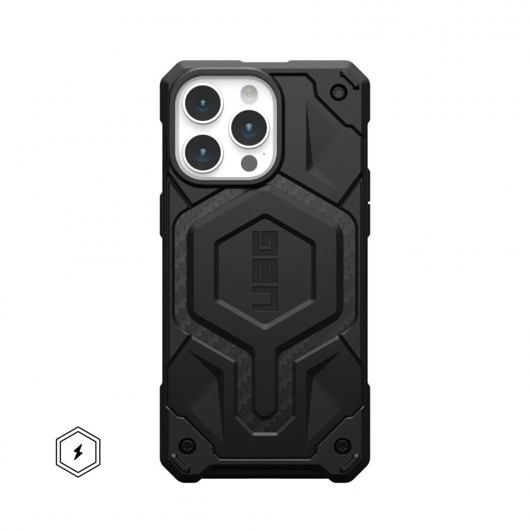 Чехол UAG Monarch Pro с MagSafe для iPhone 15 Pro Max карбон (Carbon Fiber)