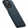 Чехол PITAKA MagEZ Case 4 для iPhone 15 Pro Max черно-синий 1500D Twill (KI1508PM) - фото № 6