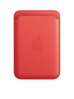 Кожаный кошелек для iPhone Leather Wallet с MagSafe оранжевый (Pink Citrus)