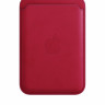 Кожаный кошелек для iPhone Leather Wallet с MagSafe красный (Red)