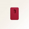 Кожаный кошелек для iPhone Leather Wallet с MagSafe красный (Red) - фото № 2