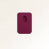 Кожаный кошелек для iPhone Leather Wallet с MagSafe темно-розовый (Rose Red) - фото № 2