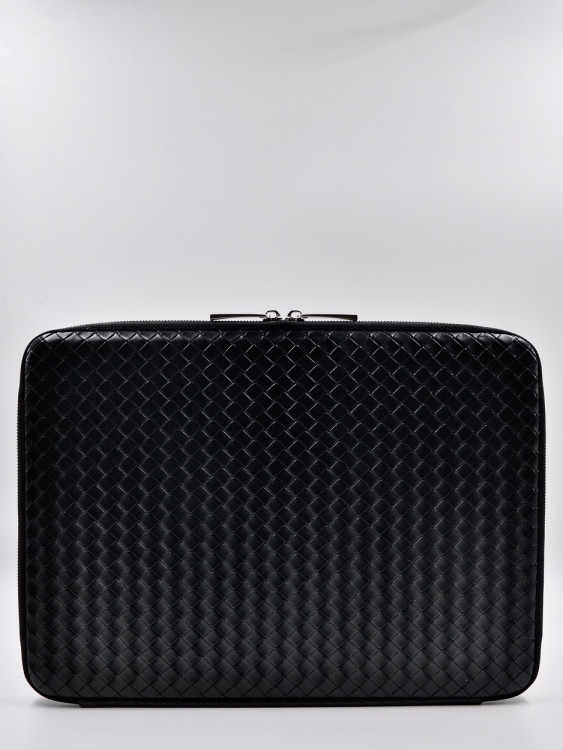 Чехол на молнии DOST Leather Co. для MacBook Pro 14" (2021) / MacBook Air 13" (2018-2022) черный (плетеная кожа)