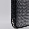 Чехол на молнии DOST Leather Co. для MacBook Pro 14" (2021) / MacBook Air 13" (2018-2022) черный (плетеная кожа) - фото № 6