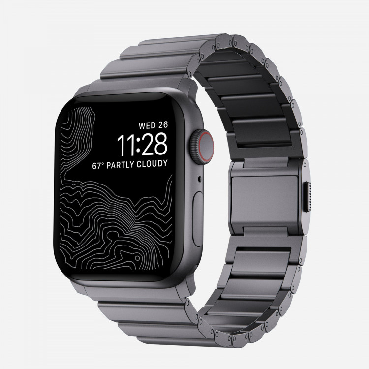 Алюминевый ремешок Nomad Aluminum Band для Apple Watch 49/45/44/42 мм серый космос (Space Gray)