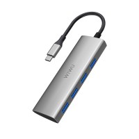Мульти-хаб WiWU Alpha 440 Type-C to 4 x USB 3.0 серый