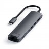 USB-хаб Satechi Type-C Slim Multi-port with Ethernet Adapter серый космос (ST-UCSMA3M) - фото № 2
