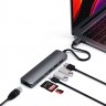 USB-хаб Satechi Type-C Slim Multi-port with Ethernet Adapter серый космос (ST-UCSMA3M) - фото № 4