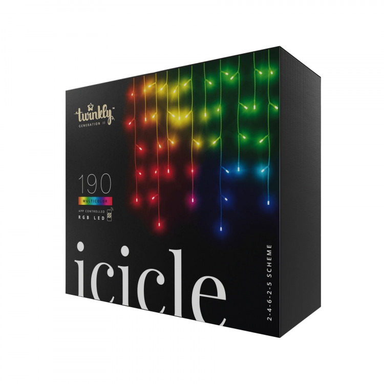 Умная гирлянда Twinkly Icicle Multicolor светодиодная 190 ламп 5 м