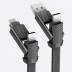 Кабель EnergEa bazic GoCharge AluCable USB-C + Lightning + USB-A 1 м черный