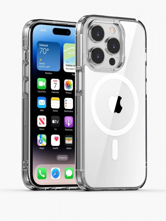 Чехол Gurdini Alba с MagSafe для iPhone 15 Pro Max прозрачный