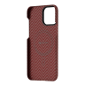 Чехол PITAKA MagEZ Case 2 для iPhone 13 Pro красный карбон ёлочка Herringbone (KI1307P) - фото № 4