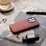 Чехол PITAKA MagEZ Case 2 для iPhone 13 Pro красный карбон ёлочка Herringbone (KI1307P) - фото № 5