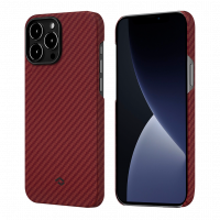 Чехол PITAKA MagEZ Case 2 для iPhone 13 Pro красный карбон - Twill (KI1309P)