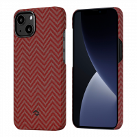 Чехол PITAKA MagEZ Case 2 для iPhone 13 красный карбон ёлочка Herringbone (KI1307M)