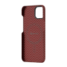 Чехол PITAKA MagEZ Case 2 для iPhone 13 красный карбон ёлочка Herringbone (KI1307M) - фото № 4