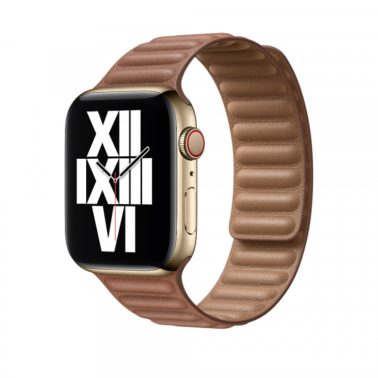 Ремешок Gurdini Leather Link для Apple Watch 42/44/45/49 мм коричневый (Saddle Brown)