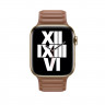 Ремешок Gurdini Leather Link для Apple Watch 42/44/45/49 мм коричневый (Saddle Brown) - фото № 2