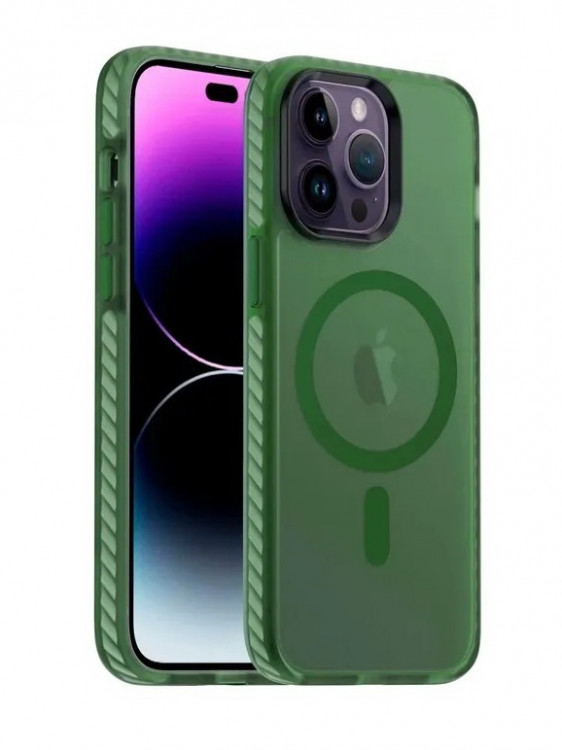 Чехол Gurdini Nano с MagSafe для iPhone 15 Pro Max зеленый