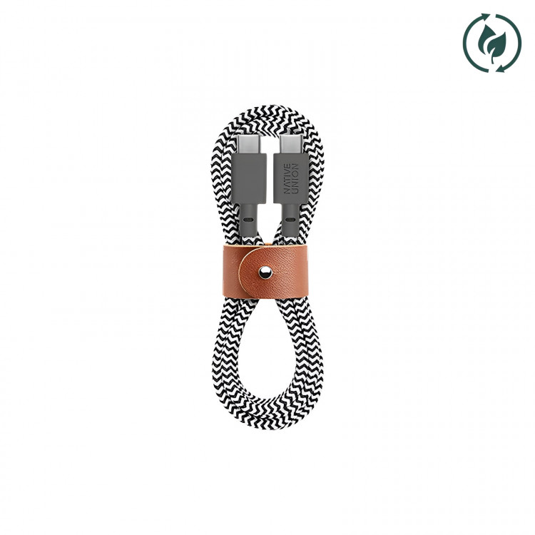Кабель Native Union Belt Cable USB-C to USB-C 1.2 метра зебра