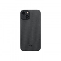 Чехол PITAKA MagEZ Case 3 для iPhone 14 черно-серый узкое плетение кевлар 600D Twill (KI1401A)