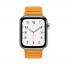Ремешок Gurdini Leather Link для Apple Watch 42/44/45/49 мм оранжевый (Califorina Poppy) - фото № 2