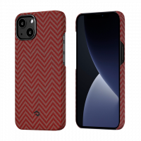 Чехол PITAKA MagEZ Case 2 для iPhone 13 mini красный карбон ёлочка Herringbone (KI1307)