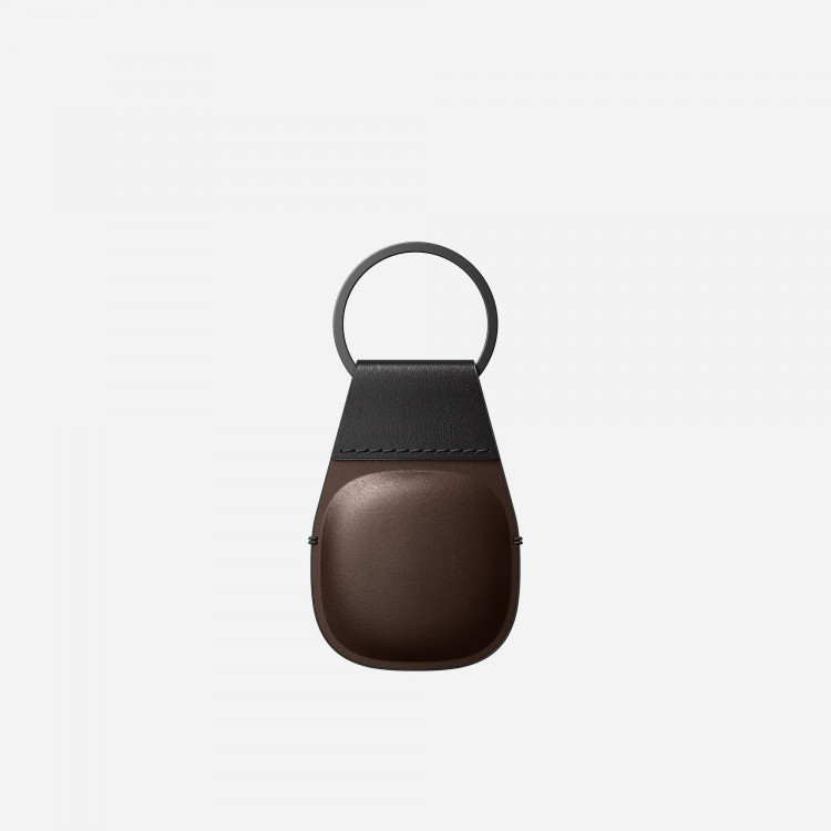 Кожаный брелок Nomad Leather Keychain для AirTag коричневый (Rustic Brown)
