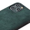 Чехол Gurdini Premium Alcantara для iPhone 11 Pro Max тёмно-зеленый - фото № 5