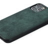 Чехол Gurdini Premium Alcantara для iPhone 11 Pro Max тёмно-зеленый - фото № 3