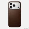 Кожаный чехол Nomad Traditional Leather Case для iPhone 17 Pro коричневый (Brown) - фото № 4