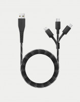 Кабель EnergEa NyloFlex 3-in-1 Lightning + USB-C + Micro-USB Cable 1.5 м черный