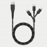 Кабель EnergEa NyloFlex 3-in-1 Lightning + USB-C + Micro-USB Cable 1.5 м черный