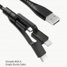 Кабель EnergEa NyloFlex 3-in-1 Lightning + USB-C + Micro-USB Cable 1.5 м черный - фото № 2