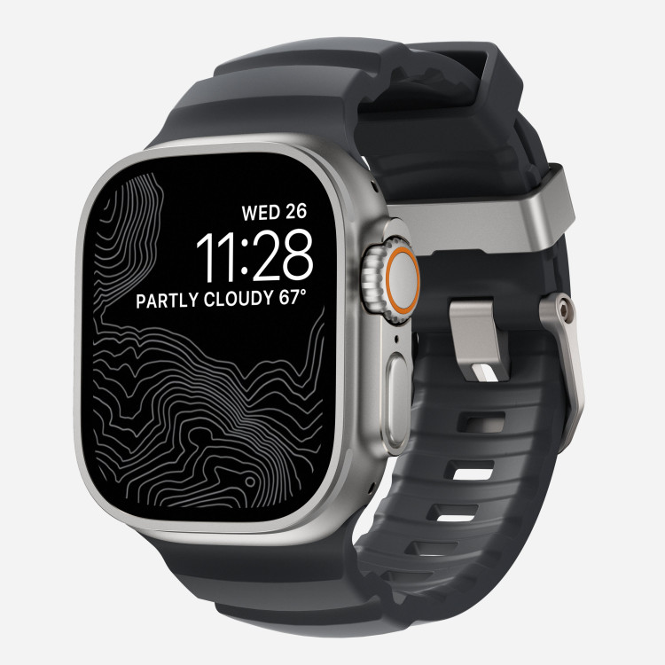 Ремешок Nomad Rocky Point Band для Apple Watch 49/46/45/44 мм серый/титан (Storm/Natural)