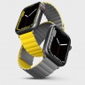 Силиконовый ремешок Uniq Revix для Apple Watch 42/44/45 мм желтый/серый