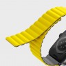 Силиконовый ремешок Uniq Revix для Apple Watch 42/44/45 мм желтый/серый - фото № 4