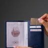Обложка на паспорт из натуральной кожи DOST Leather Co. темно-синяя - фото № 2
