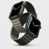 Силиконовый ремешок Uniq Revix для Apple Watch 42/44/45 мм зеленый/серо-бежевый