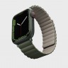 Силиконовый ремешок Uniq Revix для Apple Watch 42/44/45 мм зеленый/серо-бежевый - фото № 2