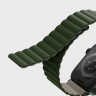 Силиконовый ремешок Uniq Revix для Apple Watch 42/44/45 мм зеленый/серо-бежевый - фото № 4
