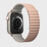 Силиконовый ремешок Uniq Revix для Apple Watch 42/44/45 мм розовый/бежевый - фото № 3