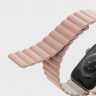 Силиконовый ремешок Uniq Revix для Apple Watch 42/44/45 мм розовый/бежевый - фото № 4