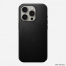 Кожаный чехол Nomad Modern Leather Case MagSafe для iPhone 15 Pro Max черный (Black) - фото № 3