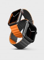 Силиконовый ремешок Uniq Revix для Apple Watch 42/44/45 мм серый/оранжевый